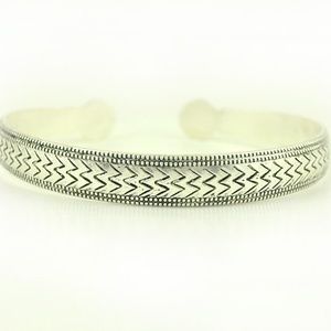 Silver Bracelet with Updated Zig Zag Pattern
